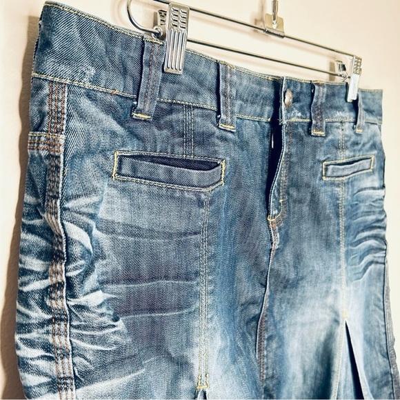 Tommy Hilfiger Denim Skirt Fit and Flare Pleated Skater '00s Skirt Size Large - Picture 4 of 12